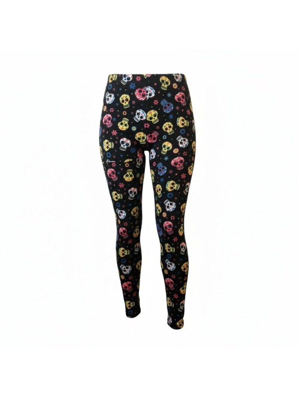 Sugar Skull Leggings – Colorful Day of the Dead Print – Adult